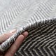 Wool Kilim Rug Marrakesh Chevron in Grey