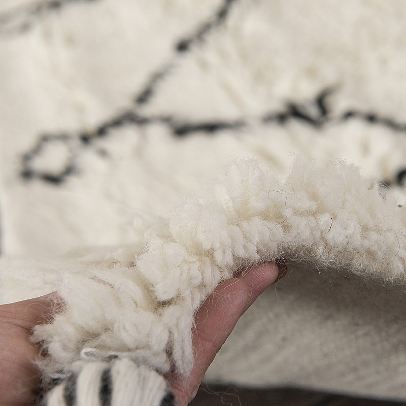Hand Knotted New Zealand Wool Shaggy Berber Rug Marrakesh