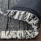 Wool Handloom Rug in Black With Contrasting Fringe