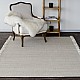 Wool Handloom Rug in Taupe With Contrasting Fringe
