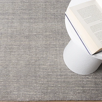 Hand Knotted Wool Rug - Rib in Silver