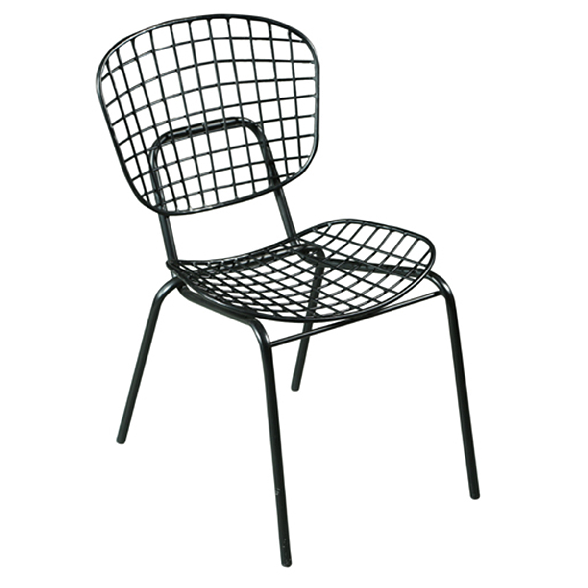 Black Metal Cage Dining Chair