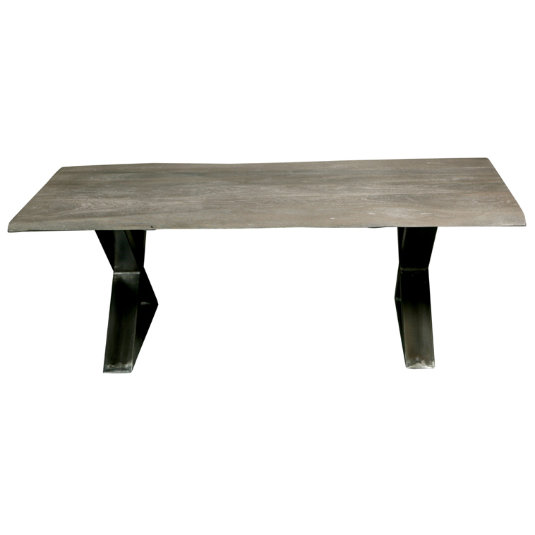 Timber And Metal Coffee Table Dev Grey/Silver