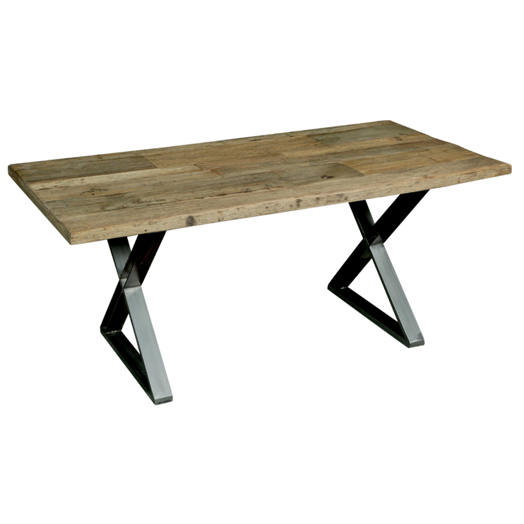 Timber And Metal Dining Table Dev Natural/Black