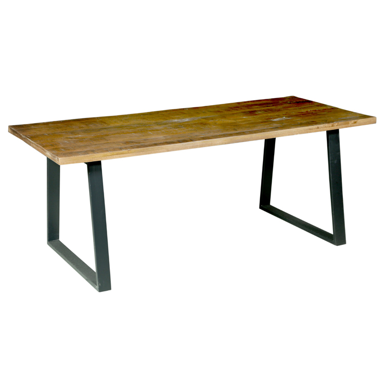 Timber And Metal Dining Table Jai Natural/Black