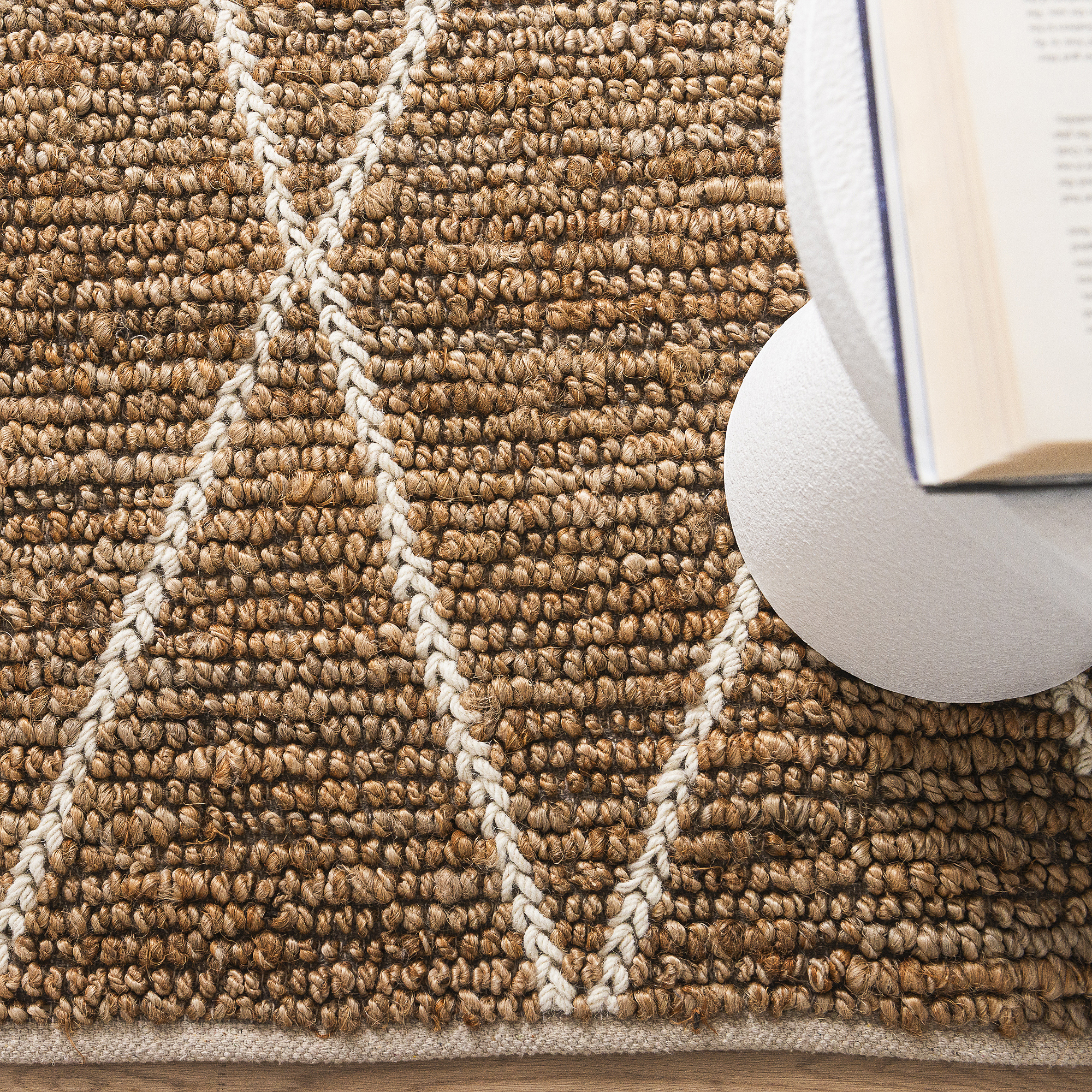 Jute Rug "Aranda" in Natural/White - KZ1184ARNDANATWHT