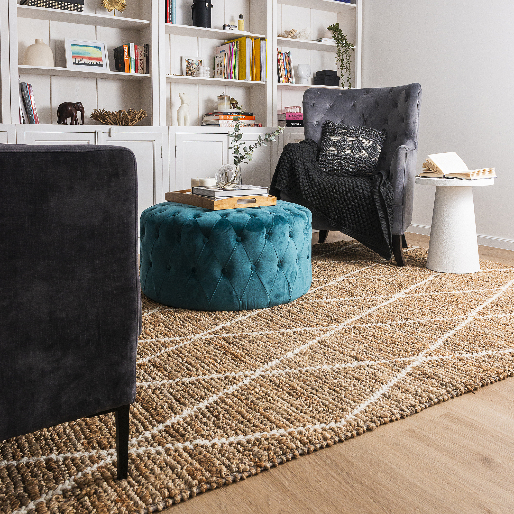 Jute Rug "Aranda" in Natural/White - KZ1184ARNDANATWHT