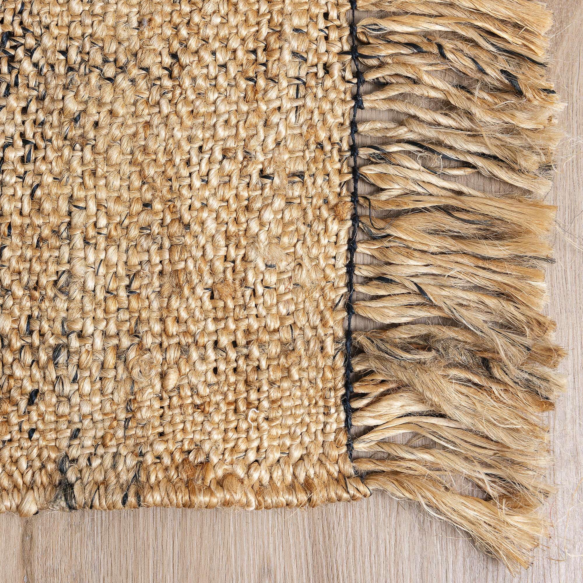 Jute Flatweave Handwoven Rug  With Fringe - RIHWJNAT