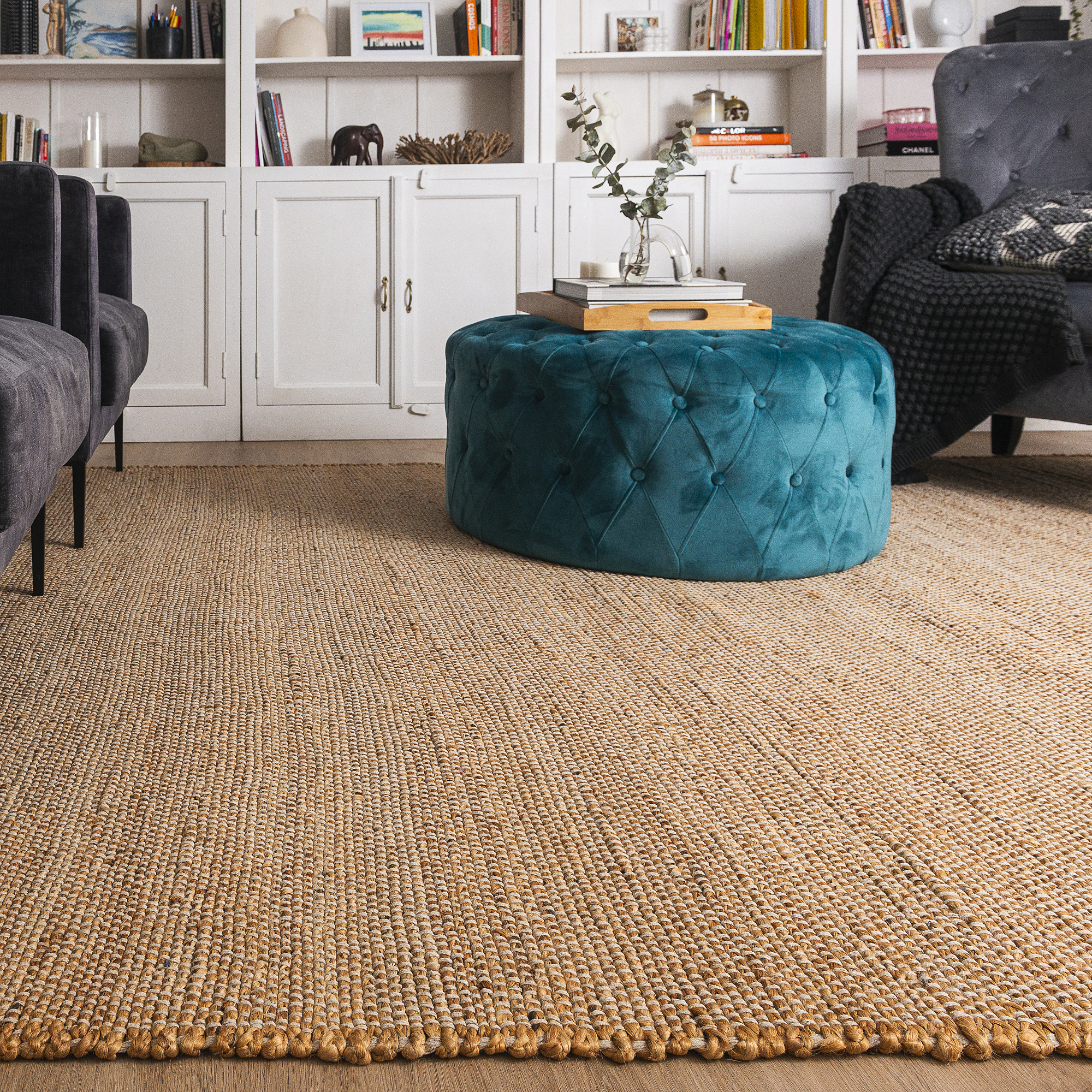 Jute Flatweave Handwoven Rug Teneriffe White - TENERIFWHT