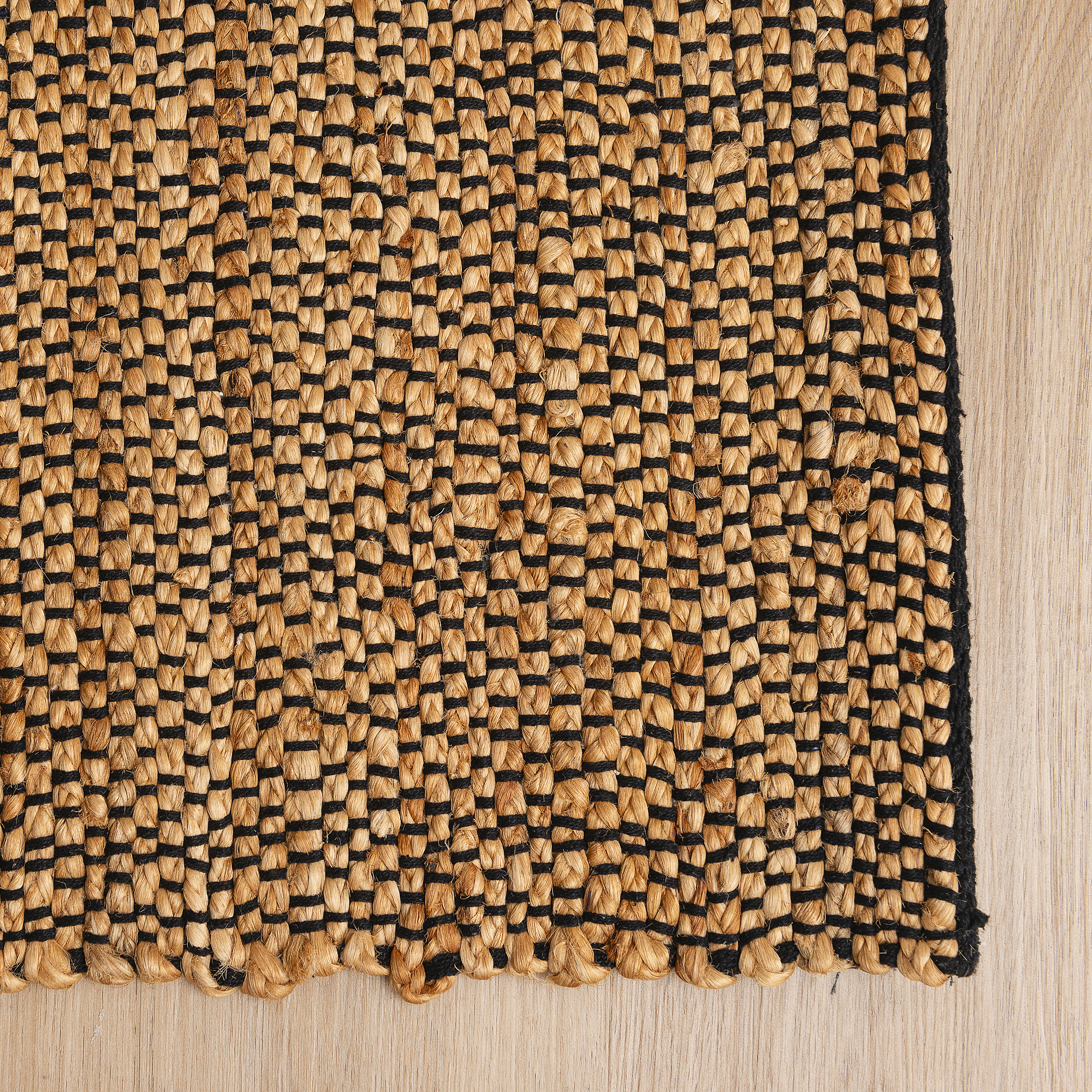 Jute Flatweave Handwoven Rug Teneriffe Black - TENERIFBLK