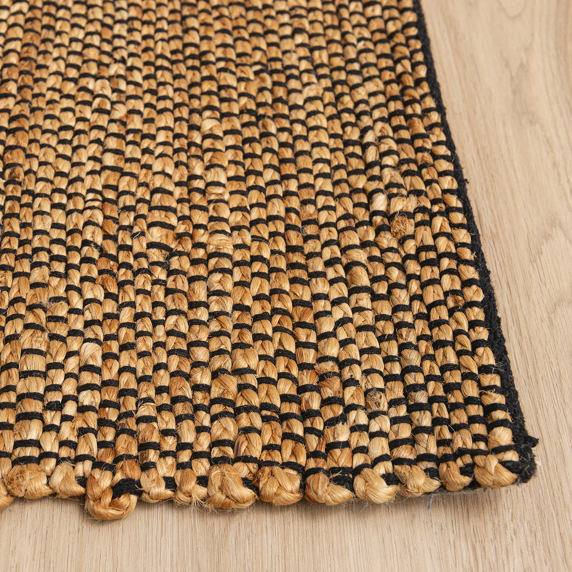 Jute Flatweave Handwoven Rug Teneriffe Black - TENERIFBLK