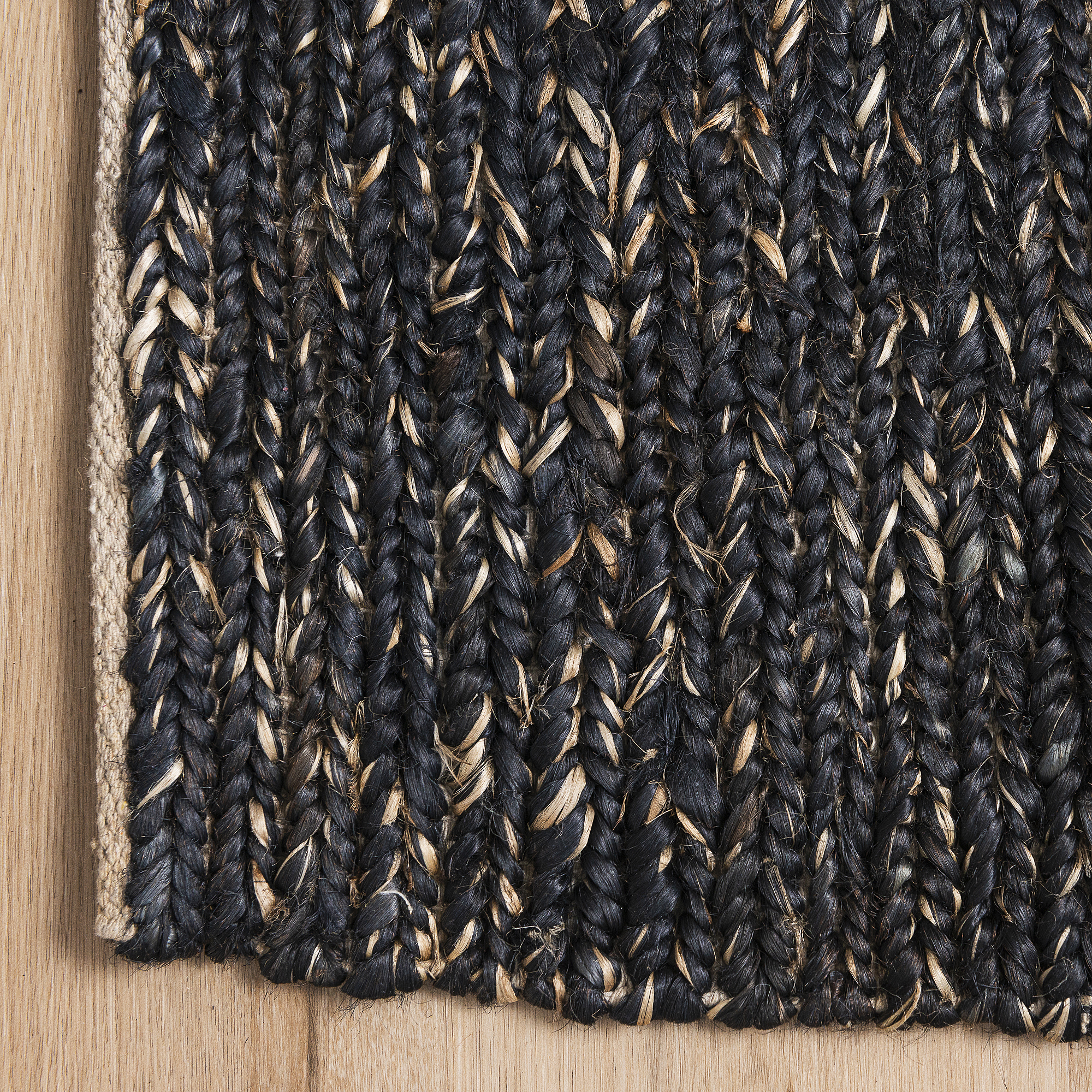 Jute Rug "Someg" in Black - SOMEGBLK