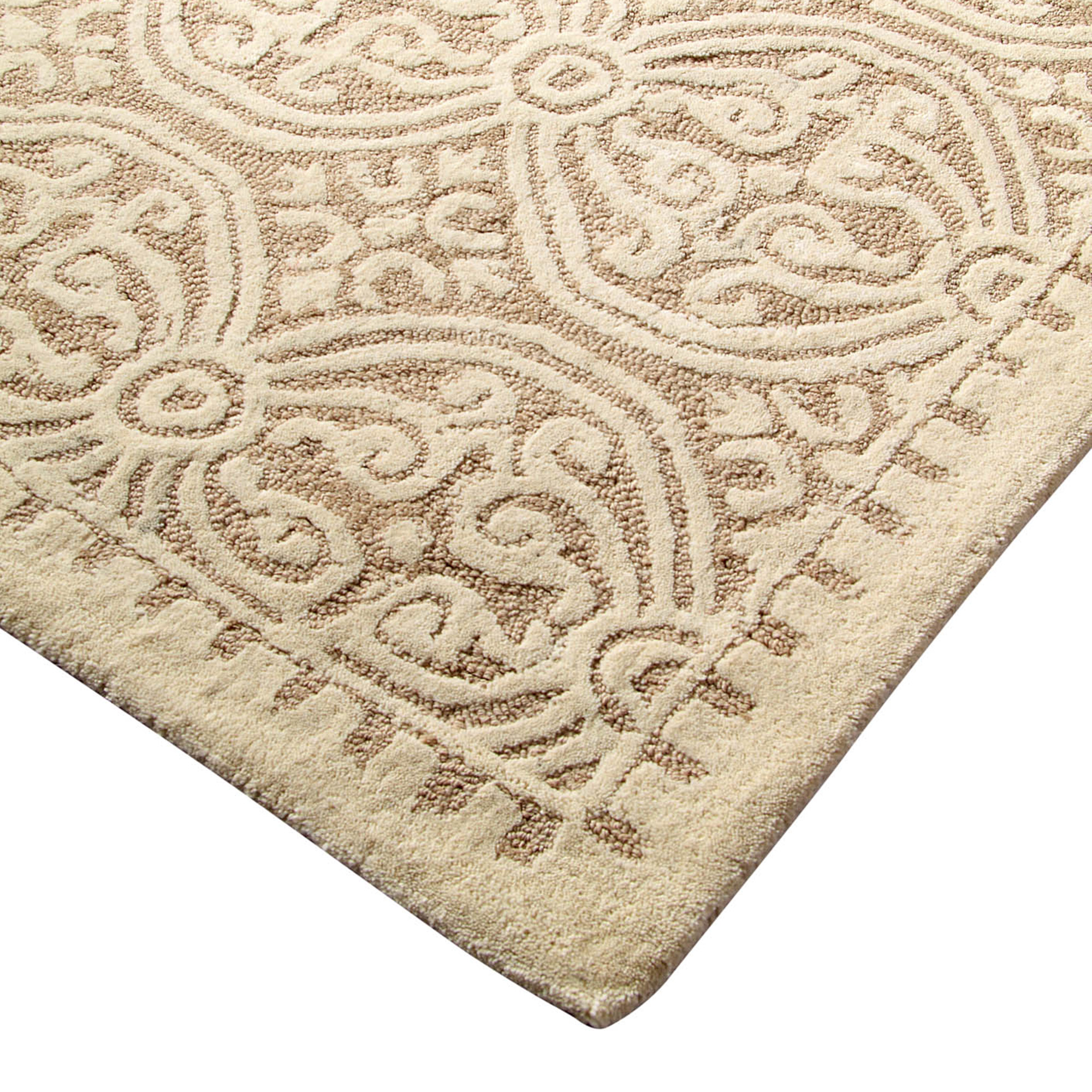 Cambridge Tufted New Zealand Wool Rug in Beige - CAMBGE