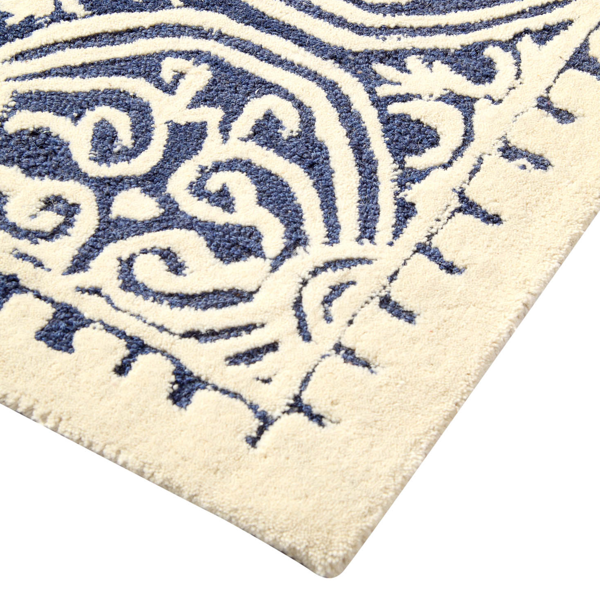 Cambridge Tufted New Zealand Wool Rug in Blue - CAMBLUE