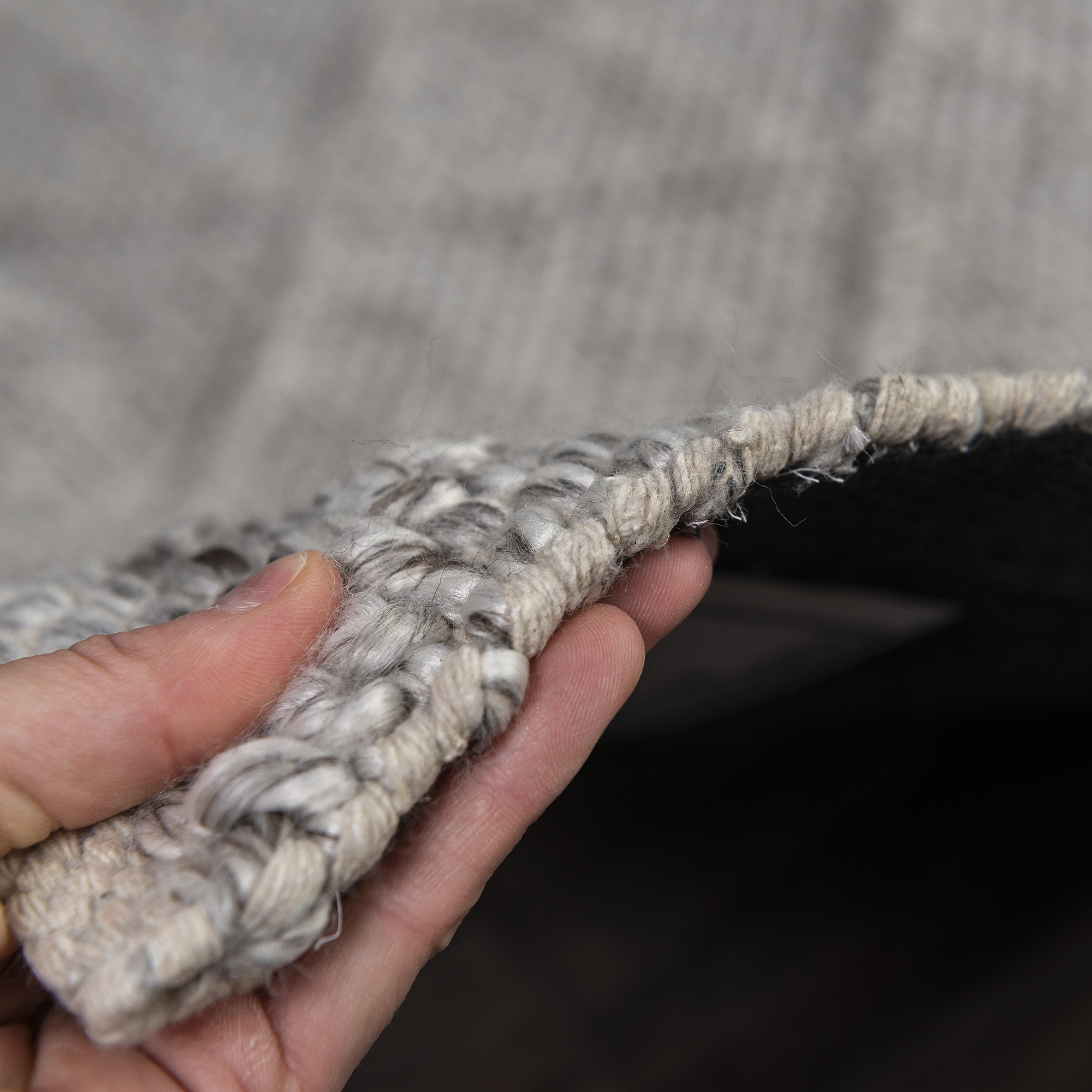 Hand Made Wool-Blend Rug Crossroads in Beige
