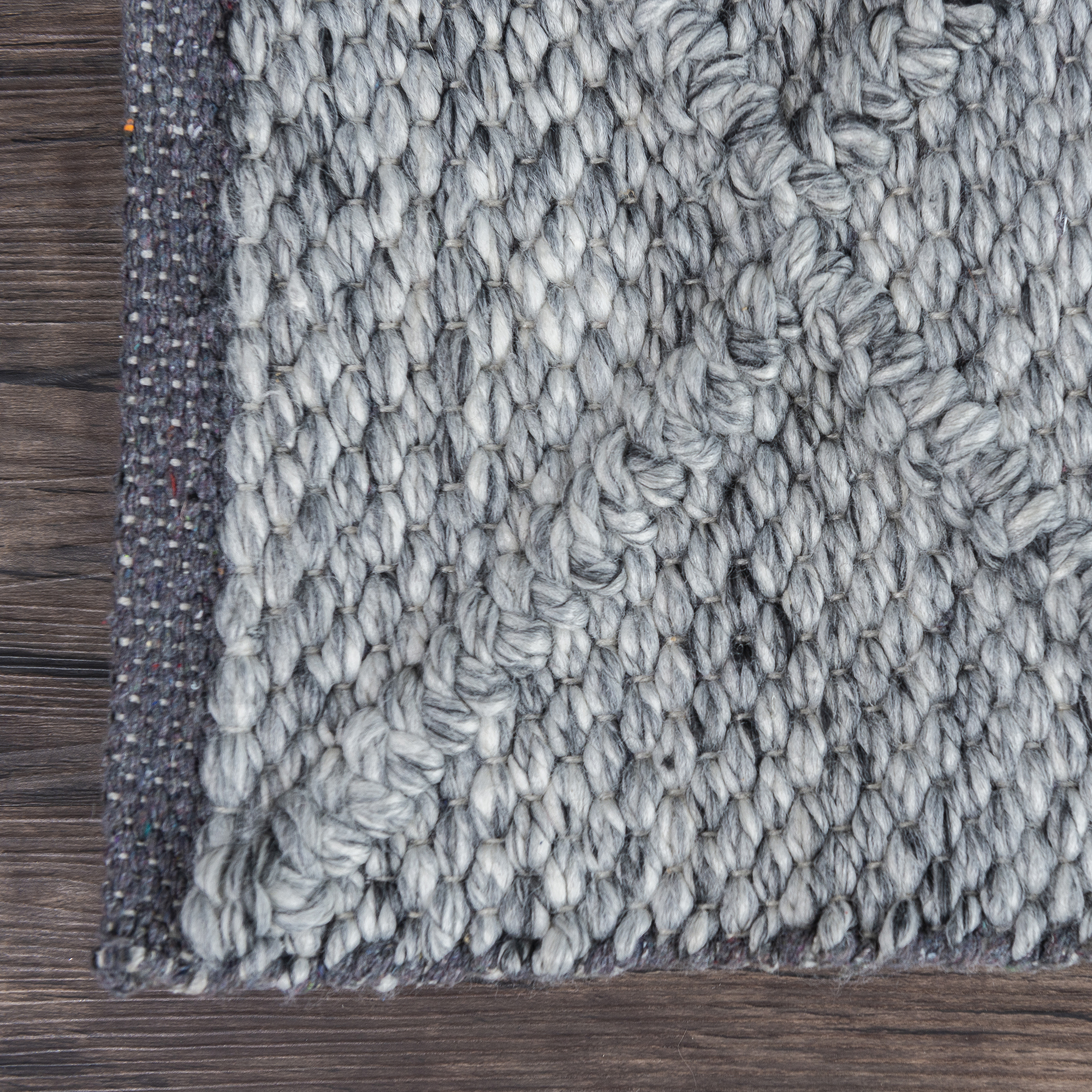 Hand Made Wool-Blend Rug Crossroads in Grey