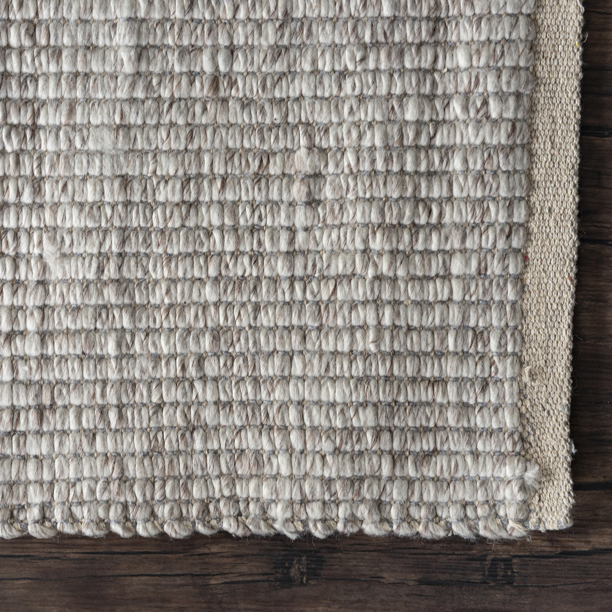 Hand Made Wool Flatweave Malmö in Beige