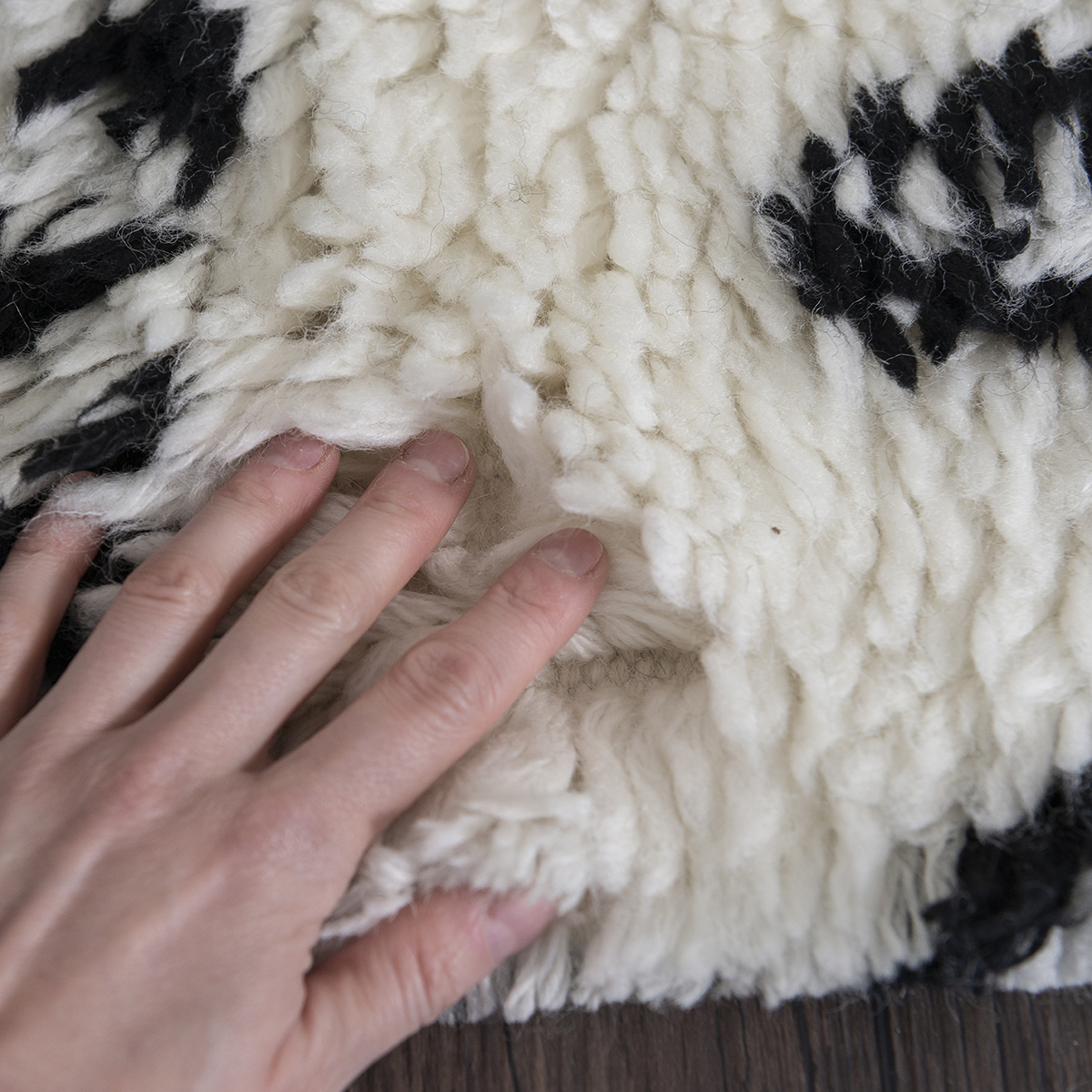 Hand Knotted New Zealand Wool Shaggy Berber Rug Zagora