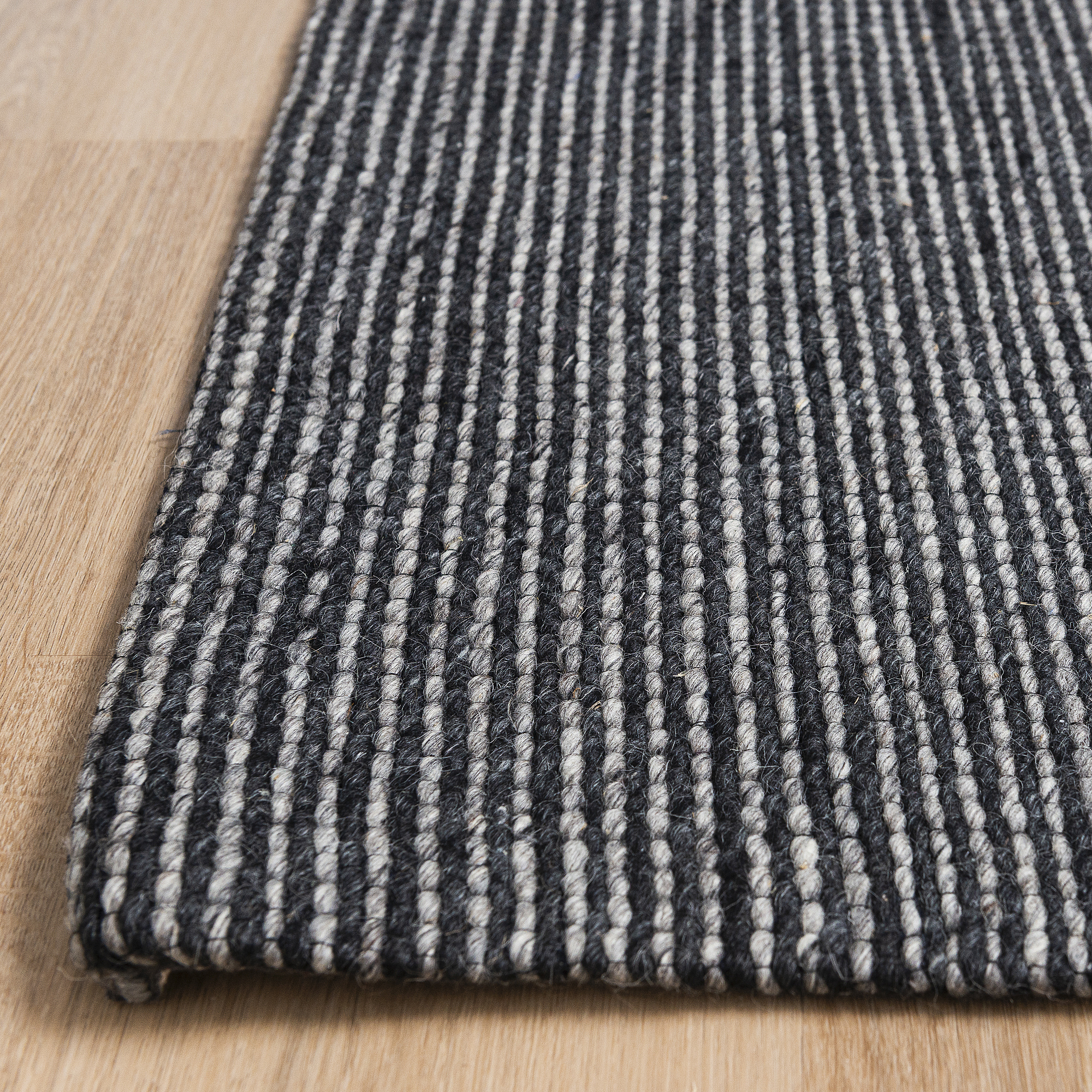 Hand Woven Wool Blend Rug - Radiance Black - BCRADIABLK