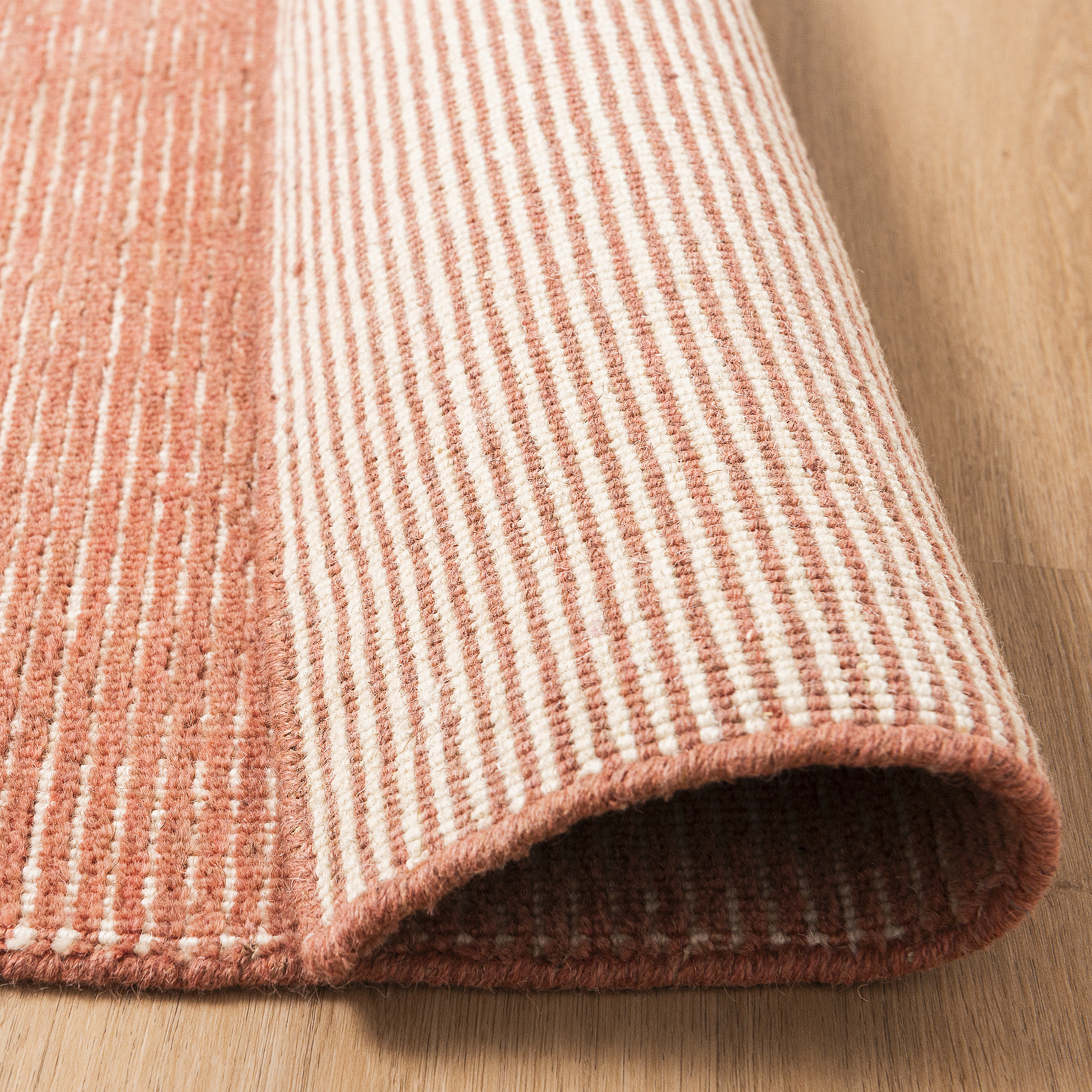 Hand Knotted Wool Rug - Rib in Burnt Orange - RIBBRNTORNG