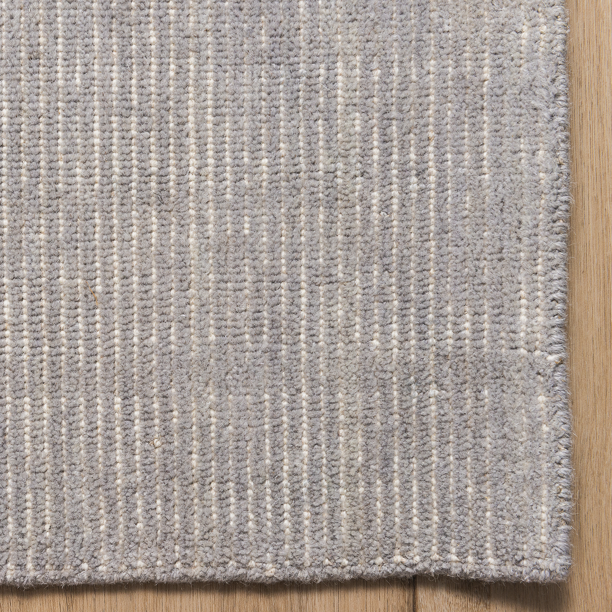 Hand Knotted Wool Rug - Rib in Silver - RIBSLV