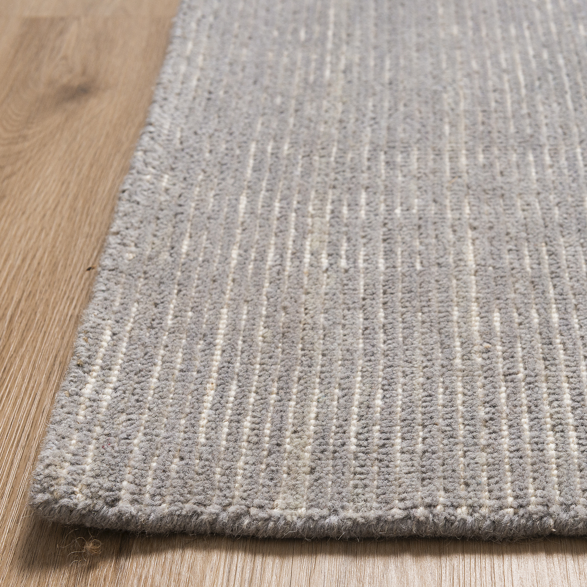 Hand Knotted Wool Rug - Rib in Silver - RIBSLV