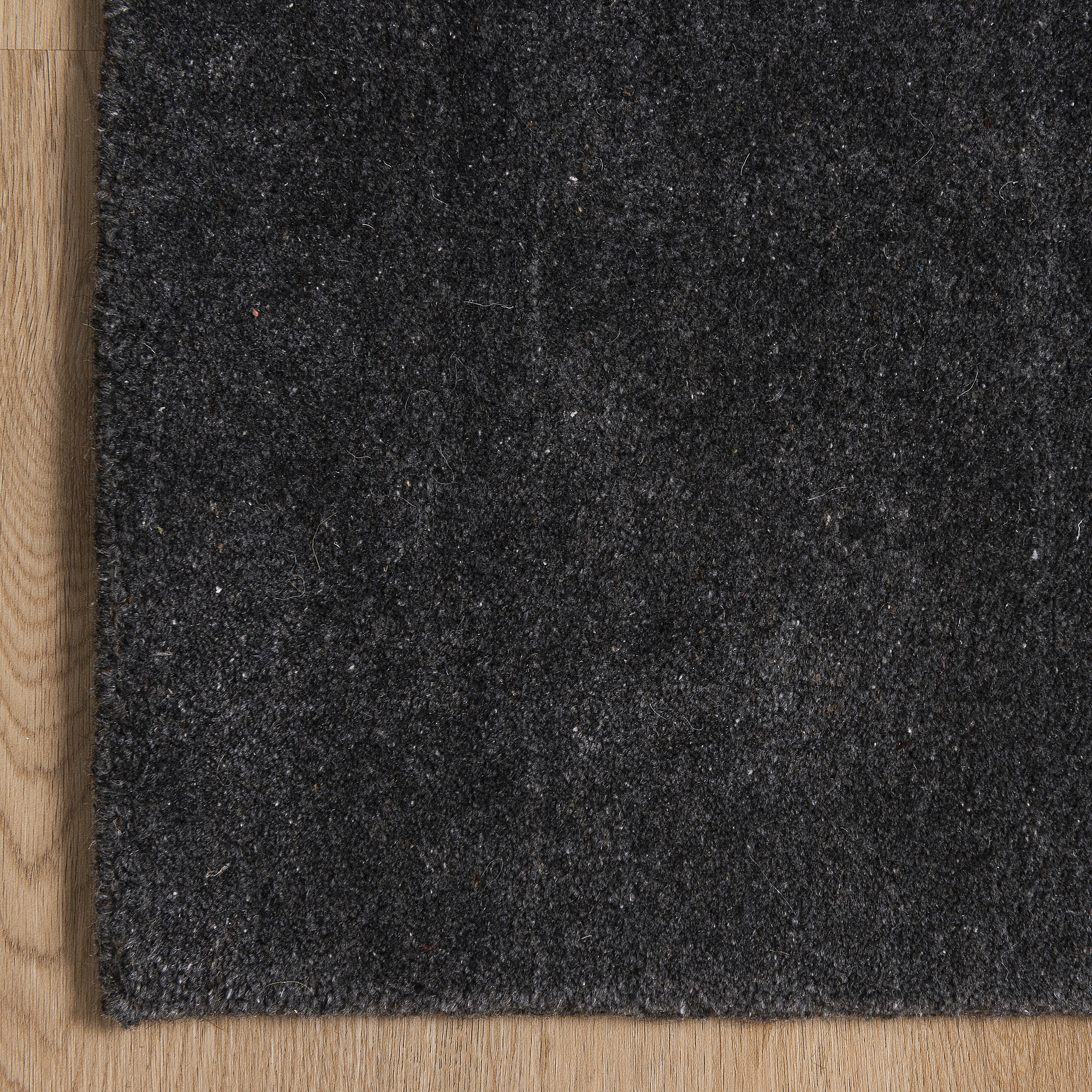 Hand Loom Knotted Wool Rug "Zaragoza" Dark Grey - FIZARAGODGRY